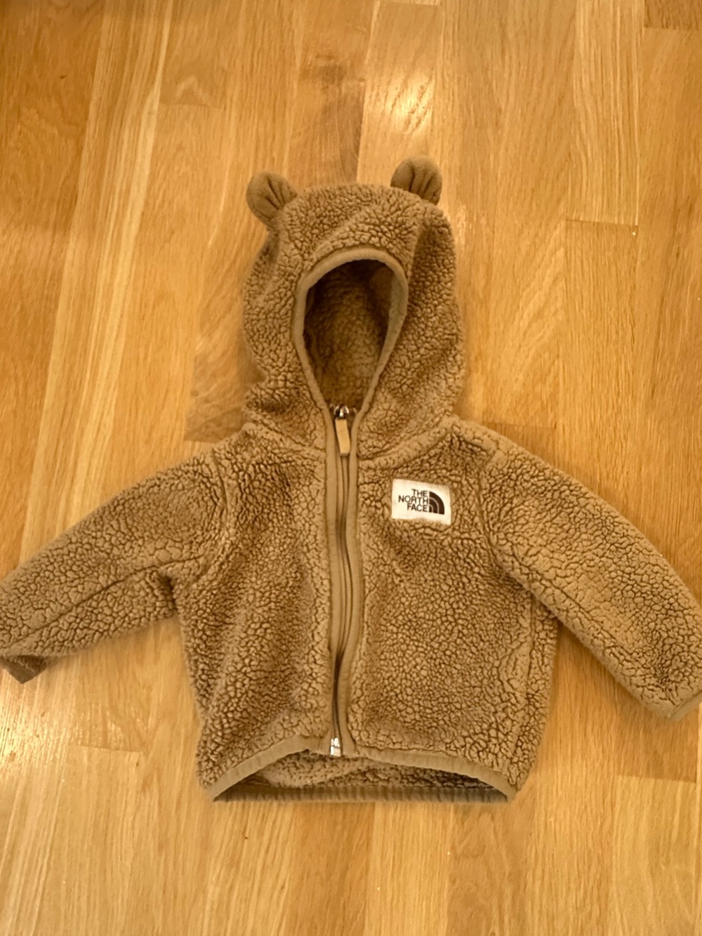 The North Face Kids' Brown Teddy Fleece Hoodie, 3-6 Months